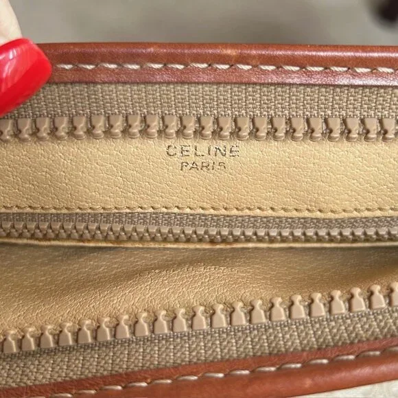 CELINE MACADAM Clutch Vintage Tan Taupe👝 - Picture 3 of 10